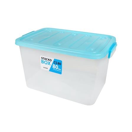 กล่องเก็บของ STACKO CS80L 67.5x45.1x38.2 ซม. สีใส/ฟ้า