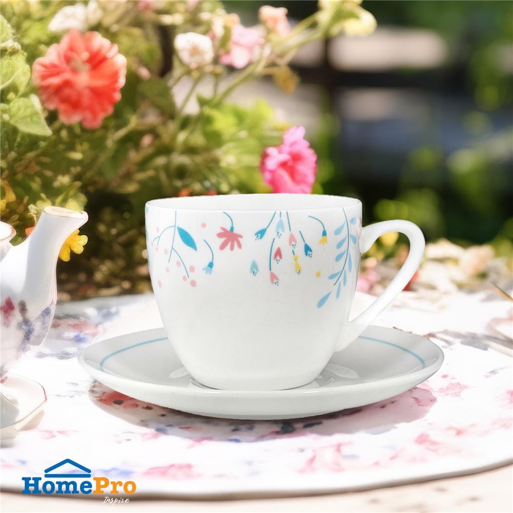 ชุดถ้วยกาแฟ PORCELAIN 220 มล. KECH CHEERFUL LEAF