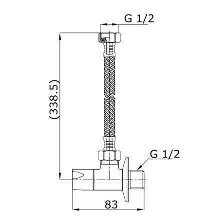สต็อปวาล์ว 1 ทาง พร้อมสายน้ำดี TOTO HAP004A-F_1