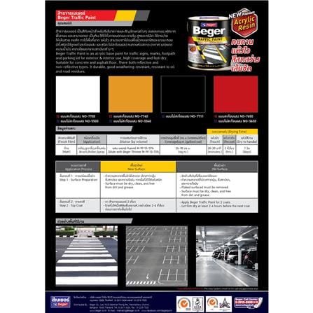 สีทาถนน สะท้อนแสง BEGER TRAFFIC PAINT 7700 สีขาว 1 แกลลอน_1