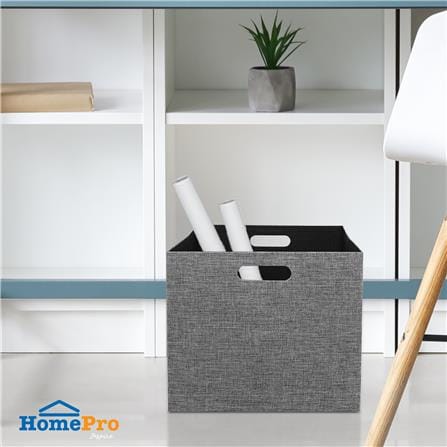กล่องผ้าพับ STACKO HOME 35x27x31 ซม. ไซซ์ XL สีเทา_3