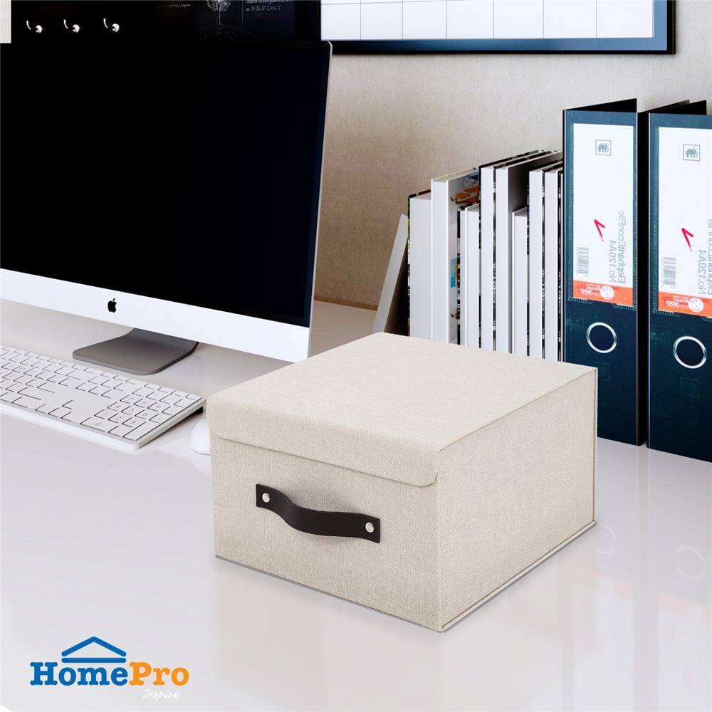 กล่องฝาเปิดผ้า S HOME STACKO 25x27x15.5 ซม. สีครีม