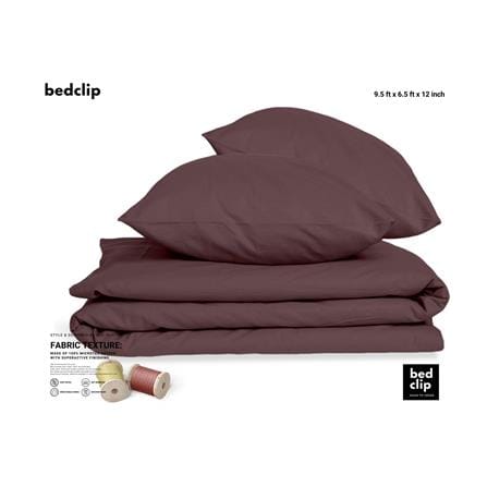ชุดผ้าปูที่นอน 9.5 ฟุต 3 ชิ้น BED CLIP MICROTEX สีน้ำตาล_1