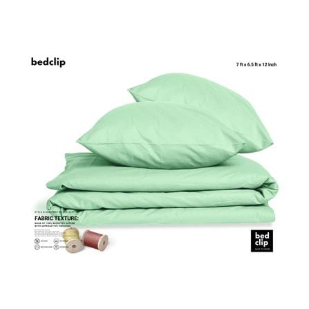 ผ้าปูที่นอน 7 ฟุต BED CLIP MICROTEX สี LIGHT GREEN_1