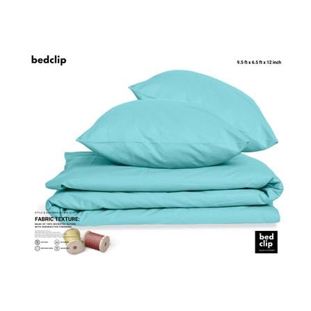 ผ้าปูที่นอน 9.5 ฟุต BED CLIP MICROTEX สี BLUE_1