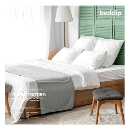 ชุดผ้าปูที่นอน 4 ฟุต 2 ชิ้น BED CLIP MICROTEX สี WHITE_0