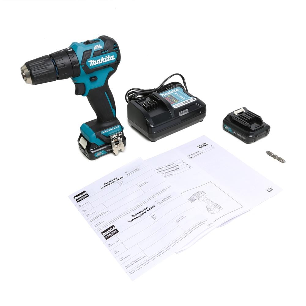 สว่านไร้สาย (พร้อมแบตเตอรี่) MAKITA M011-HP332DWYE 10 มม. 12 โวลต์