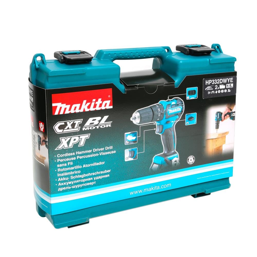 สว่านไร้สาย (พร้อมแบตเตอรี่) MAKITA M011-HP332DWYE 10 มม. 12 โวลต์