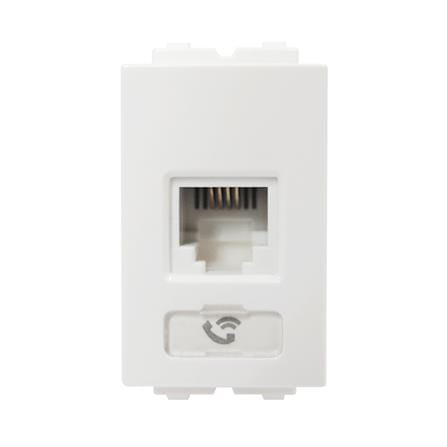 เต้ารับโทรศัพท์ ELECKTA BASIC 6P/4C RJ11 สีขาว