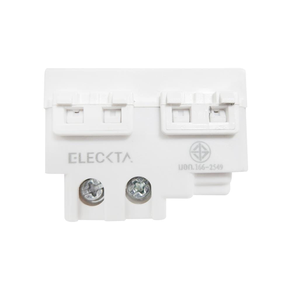 เต้ารับเดี่ยว 3 ขา 1.5 ช่อง ฺELECKTA BASIC สีขาว