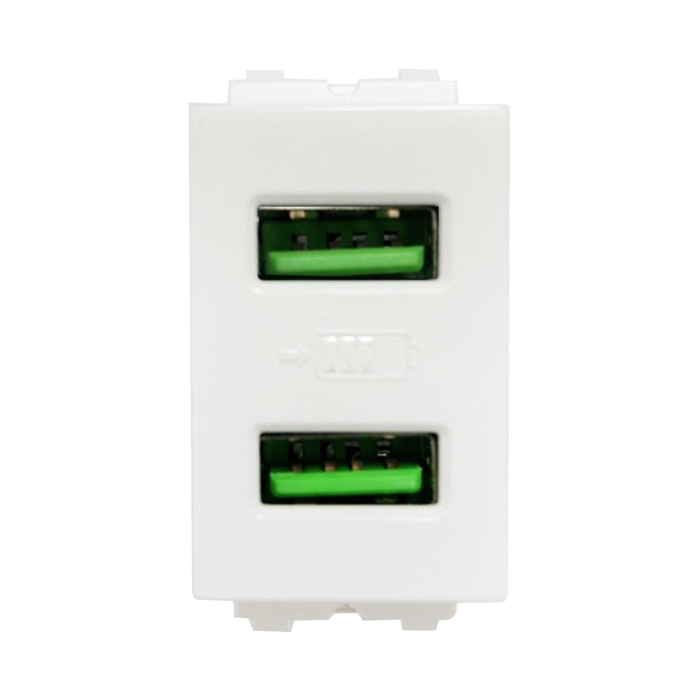 เต้ารับ USB 2 ช่อง 2.1 แอมแปร์ ELECKTA BASIC สีขาว