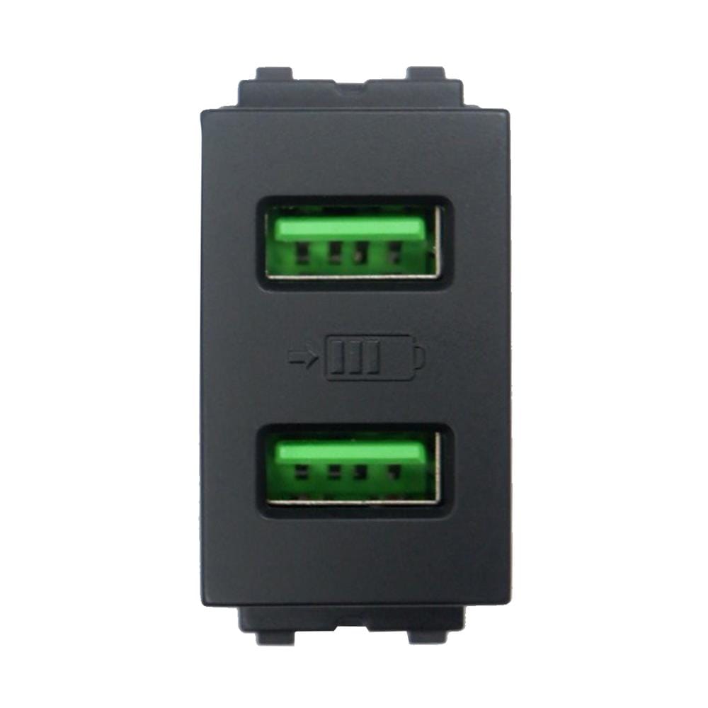 เต้ารับ USB 2 ช่อง 2.1 แอมแปร์ ELECKTA BASIC สีดำ