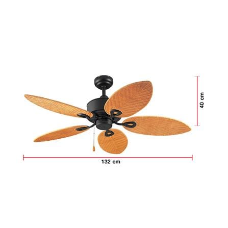 พัดลมไม่มีโคมไฟ CARINI CN01-52N CBK 52 นิ้ว 5 ใบพัด สีดำ/น้ำตาล_3