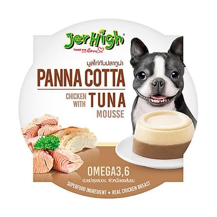 อาหารว่างสุนัข JERHIGH PANNA COTTA CHICKEN WITH TUNA 70 ก.