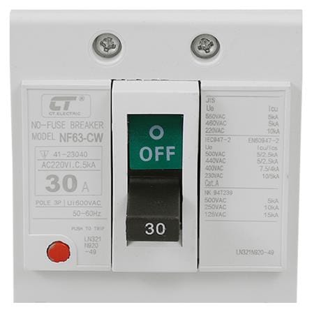 เมนเซอร์กิตเบรกเกอร์ 30 แอมป์ 3 โพล 3 เฟส CT ELECTRIC รุ่น NF63-CW_2