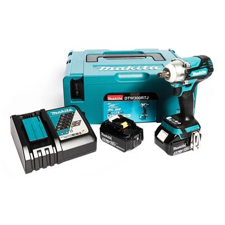 บล็อกไร้สาย (พร้อมแบตเตอรี่) MAKITA DTW300RTJ 1/2 นิ้ว 18 โวลต์_0