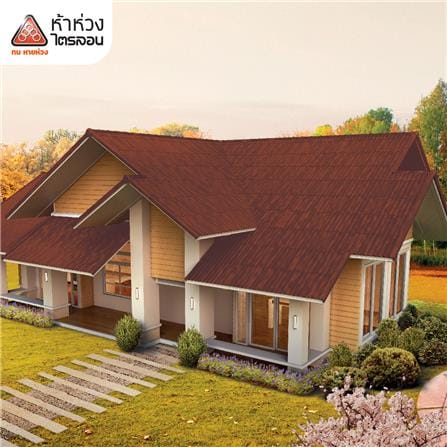 กระเบื้องหลังคาไตรลอน ห้าห่วง ดูอัลโทน 0.5x50x60 ซม. สีช็อคโกบราวน์_1
