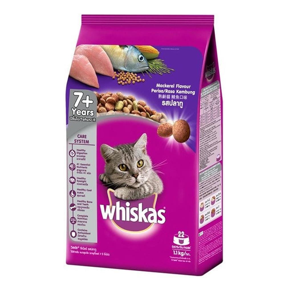 อาหารแมว WHISKAS SENIOR รสปลาทู 1.1 กก.