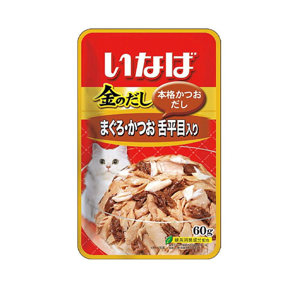 อาหารเปียกแมว INABA รสทูน่าเนื้อขาวและเนื้อแดงหน้าปลาตาเดียวในเยลลี่ 60 ก.