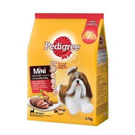 อาหารสุนัข PEDIGREE MINI BEEF, LAMB&VEGETABLE 2.7 กก.