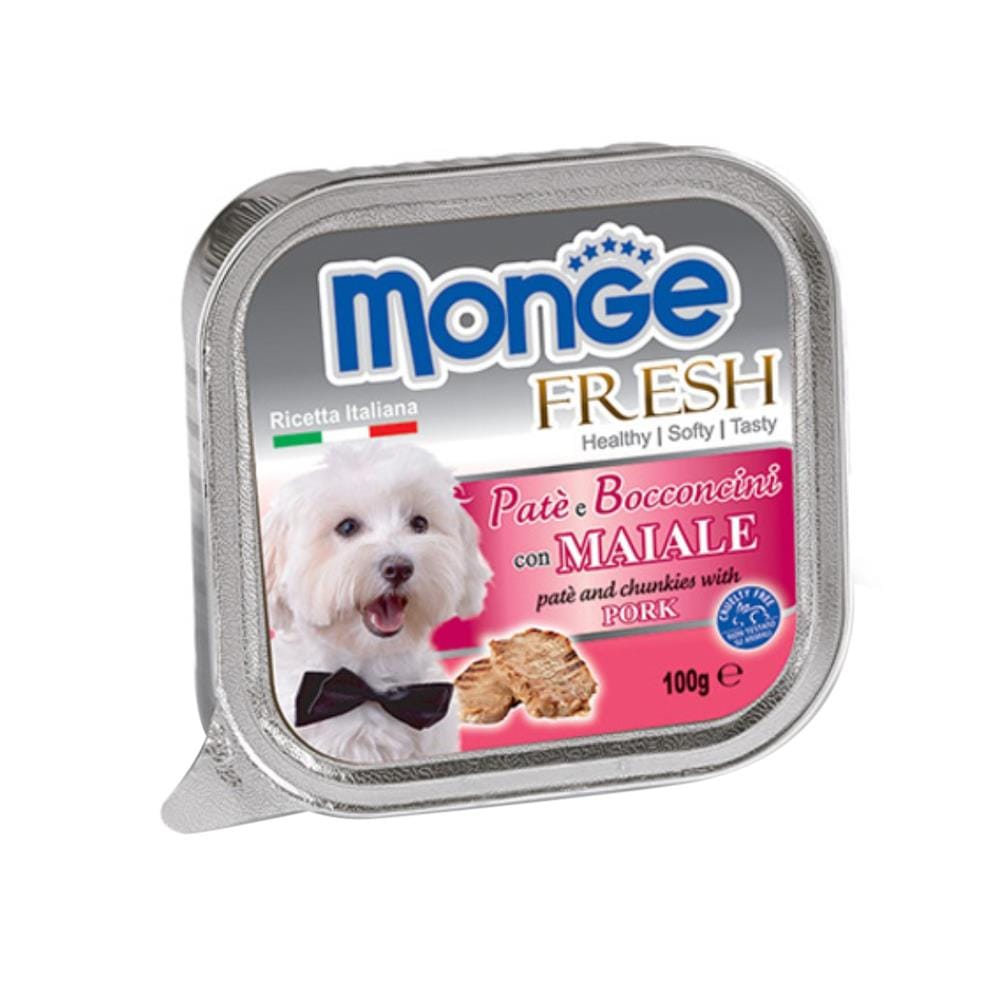 อาหารเปียกสุนัข MONGE FRESH PORK 100 ก.