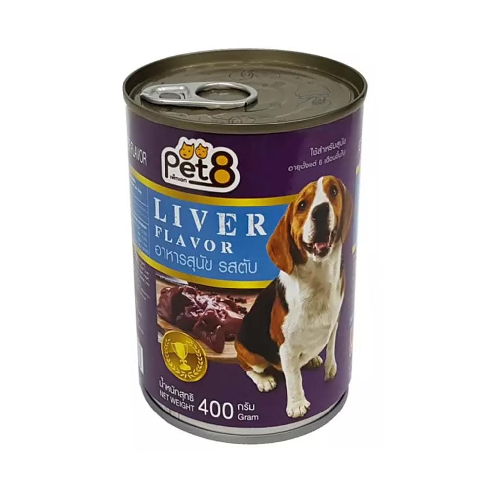 อาหารเปียกสุนัข PET8 LIVER FLAVOUR 400 กรัม