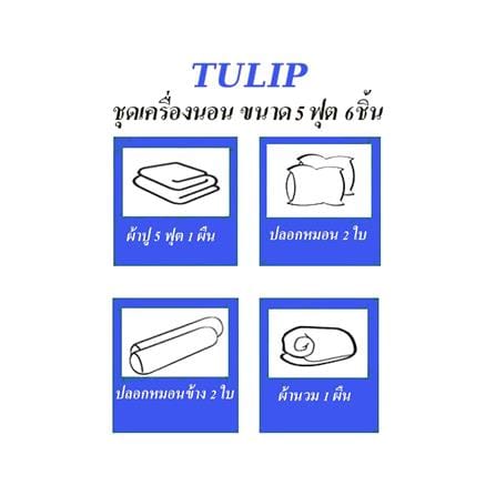 ชุดผ้าปูที่นอน 5 ฟุต 6 ชิ้น TULIP IN THE MOMENT 60236-DL409_4