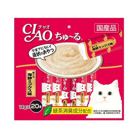 ขนมแมวเลีย CIAO-CHURU WHITE TUNA แพ็ก 20 ชิ้น