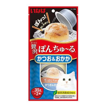 อาหารเปียกแมว CIAO PON CHURU BONITO AND CHURU KATSUOBUSHI แพ็ก 2 ชิ้น_0