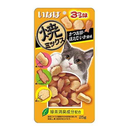 ขนมแมว INABA SOFT BITE MIX (TUNA SASAMI KATSUO AND SCALLOP) WITH SQUID FLAVOUR 25 ก.