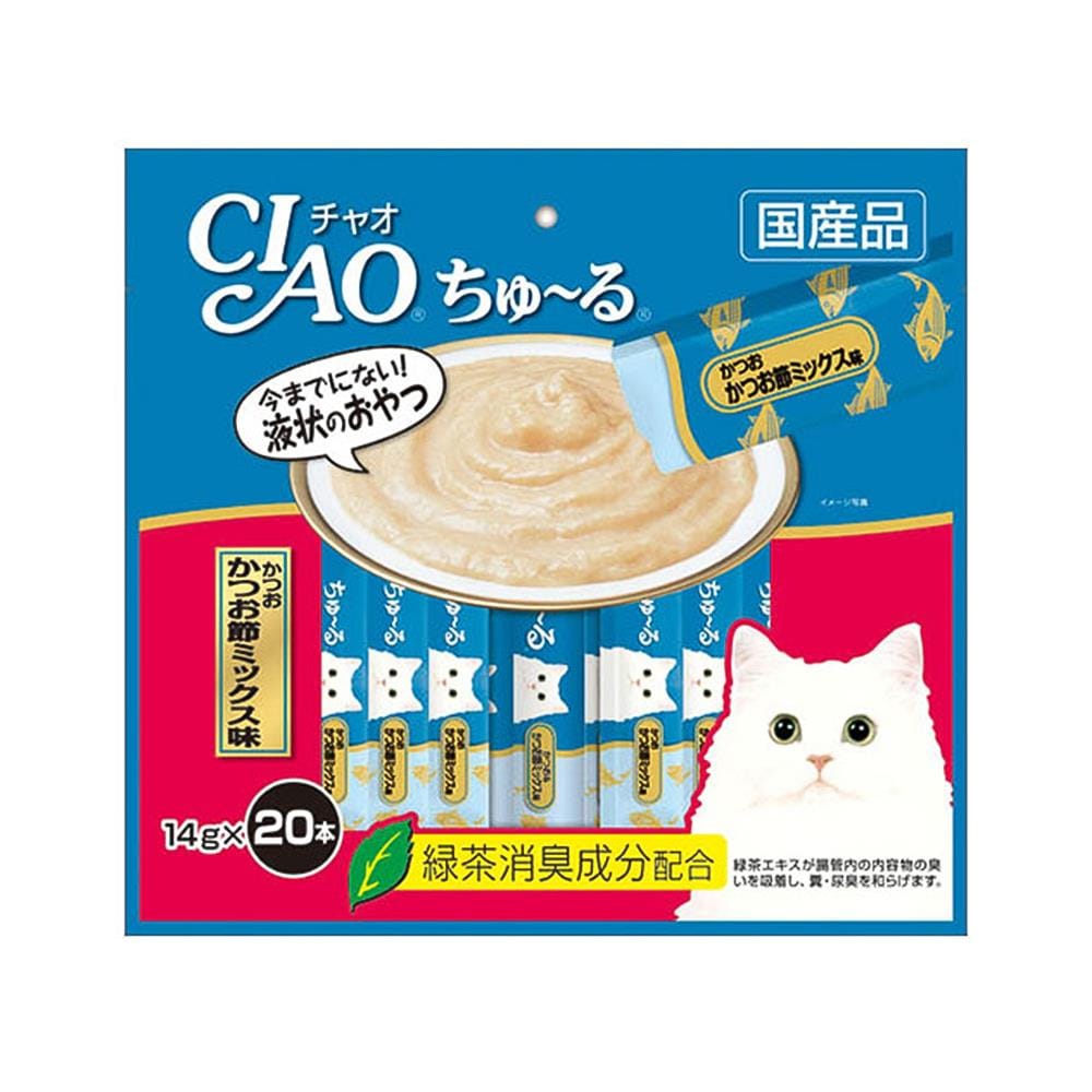 ขนมแมวเลีย CIAO-CHURU TUNA BONITO แพ็ก 20 ชิ้น
