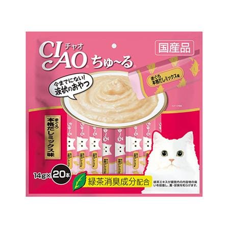 ขนมแมวเลีย CIAO-CHURU TUNA SOUP FLAVOR แพ็ก 20 ชิ้น_0