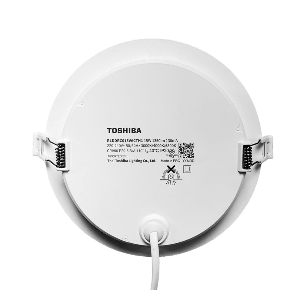 ดาวน์ไลท์ LED TOSHIBA RLDDRC015VACTH1 6 นิ้ว 15 วัตต์ DAYLIGHT/COOL WHITE/WARM WHITE สีขาว