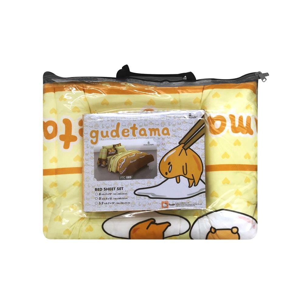 ชุดผ้าปูที่นอน 6 ฟุต 6 ชิ้น FOUNTAIN GUDETAMA 70209-FTC089