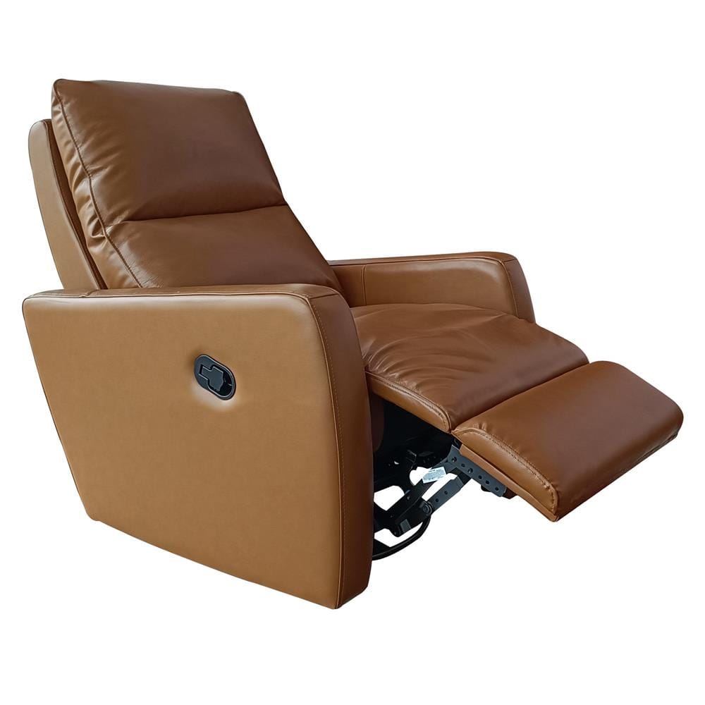 เก้าอี้ปรับเอนนอนและโยกได้ FURDINI LAGO HALF LEATHER สีน้ำตาล