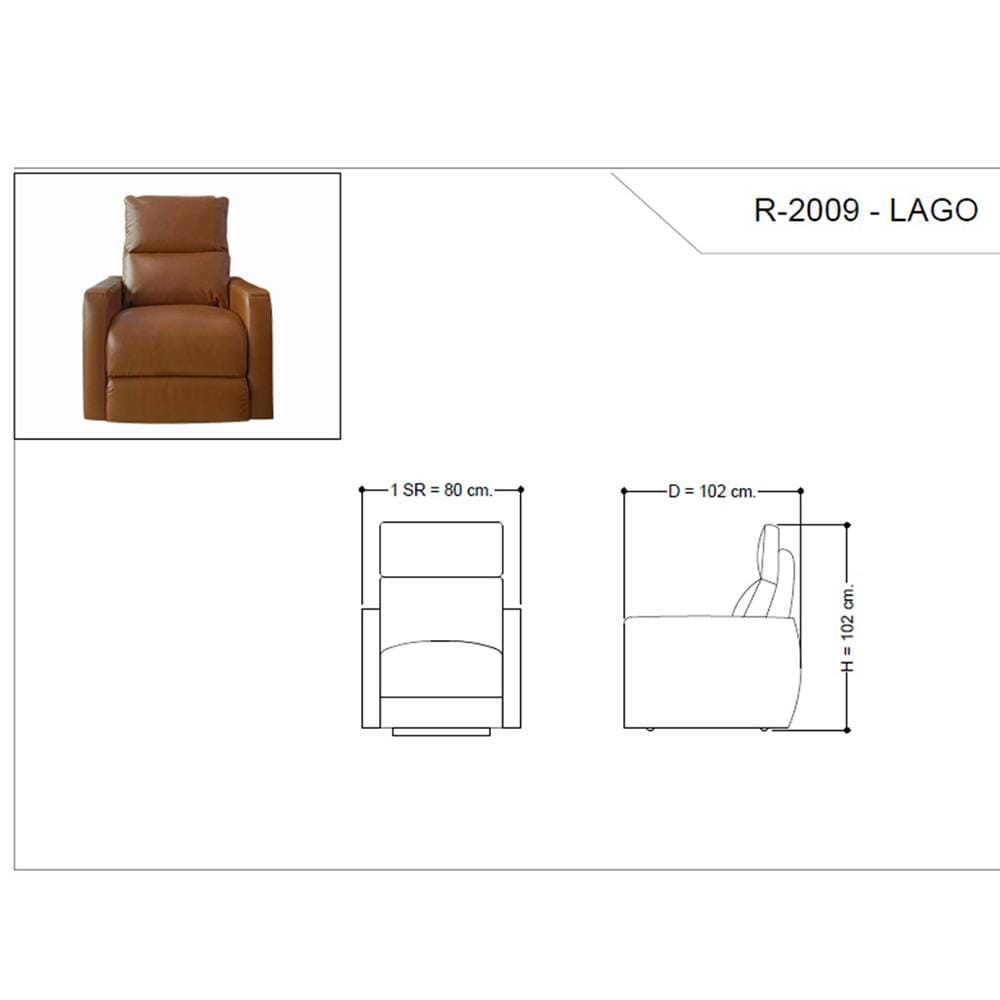 เก้าอี้ปรับเอนนอนและโยกได้ FURDINI LAGO HALF LEATHER สีน้ำตาล