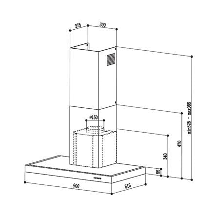 เครื่องดูดควันกระโจม MEX K633B90 90 ซม._4