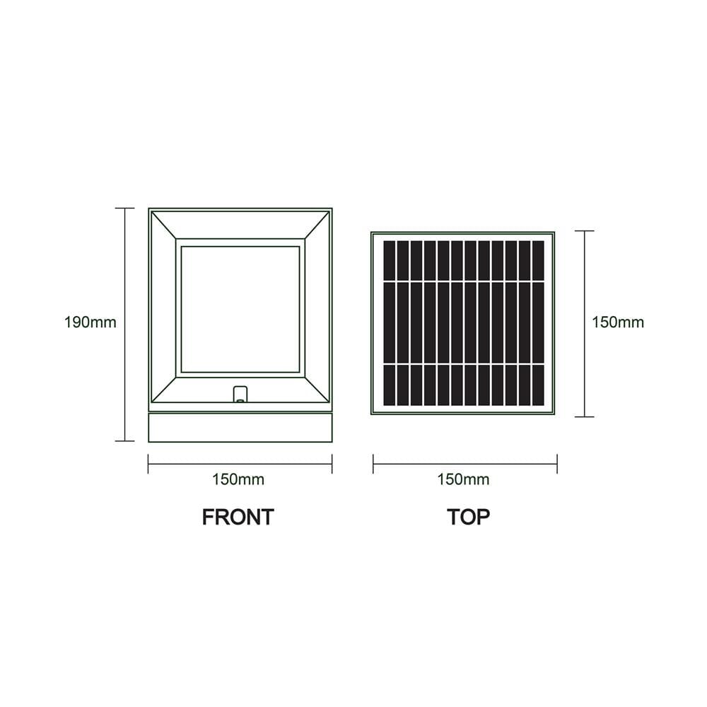 ไฟหัวเสา SOLAR LUMAX 54-L0029 12 วัตต์ DAYLIGHT/WARM WHITE สีดำ