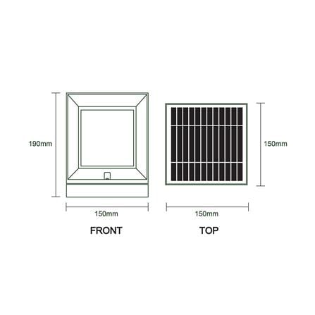 ไฟหัวเสา SOLAR LUMAX 54-L0029 12 วัตต์ DAYLIGHT/WARM WHITE สีดำ_6