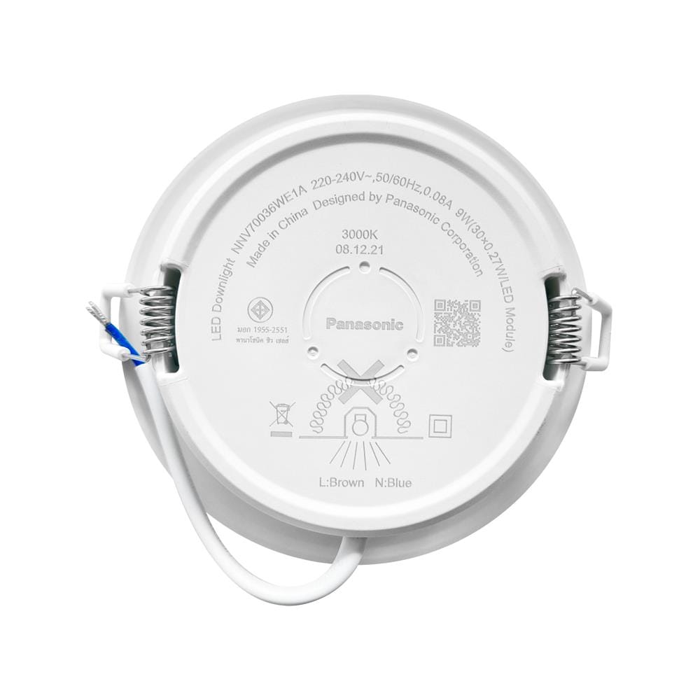 ดาวน์ไลท์ LED PANASONIC NNV70036WE1A 4 นิ้ว 9 วัตต์ WARM WHITE สีขาว