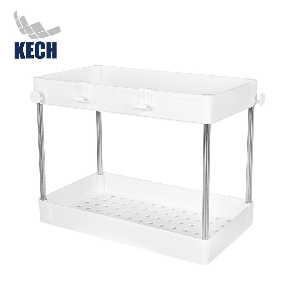 ชั้นวางของพลาสติก 2 ชั้น KECH NIFTY 40X22X31 ซม. สีขาว