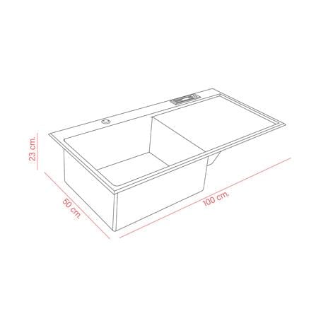 ซิงค์ฝัง 1 หลุม 1 ที่พัก DYNA HOME 10050 SBDT สีเงิน_3