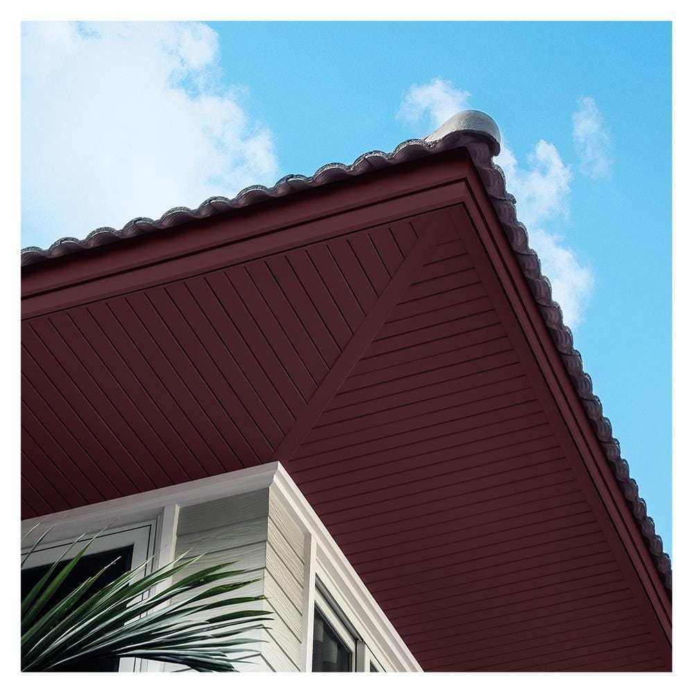 ไม้ระแนง DURAONE ผิวเรียบ ขอบวี 7.5X300X0.8 ซม. สีแดงมะฮอกกานี