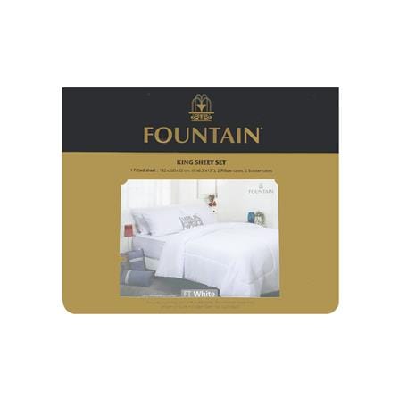 ชุดผ้าปูที่นอน 6 ฟุต 5 ชิ้น FOUNTAIN COLOR 70101-FT WHITE_3