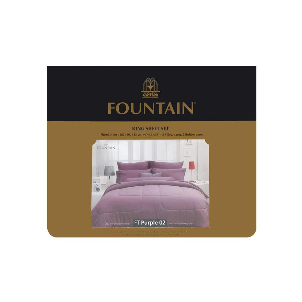 ชุดผ้าปูที่นอน 6 ฟุต 5 ชิ้น FOUNTAIN COLOR 70101-FT PURPLE02