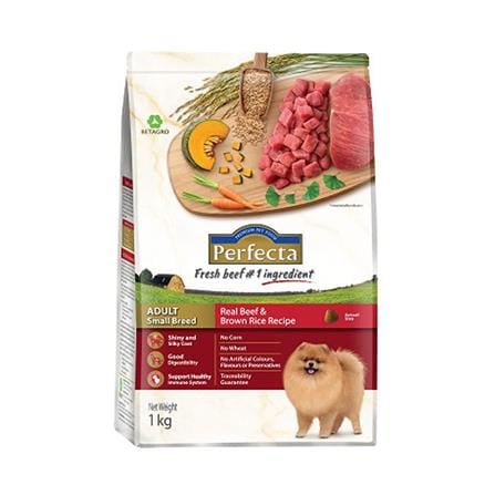 อาหารสุนัข PERFECTA SMALL REAL BEEF-BROWN RICE FLAVOR 1 กก._0