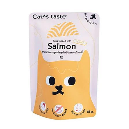 อาหารเปียกแมว CATS TASTE TUNA TOPPED WITH SALMON IN JELLY 75 ก._0
