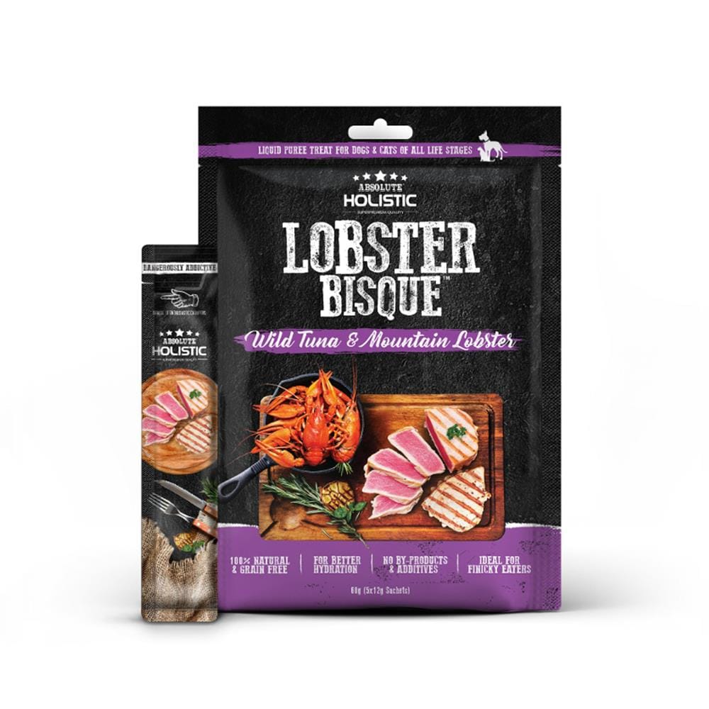 ขนมสุนัขและแมว ABSOLUTE HOLISTIC BISQUE WILD TUNA AND MOUNTAIN LOBSTER แพ็ก 5 ชิ้น