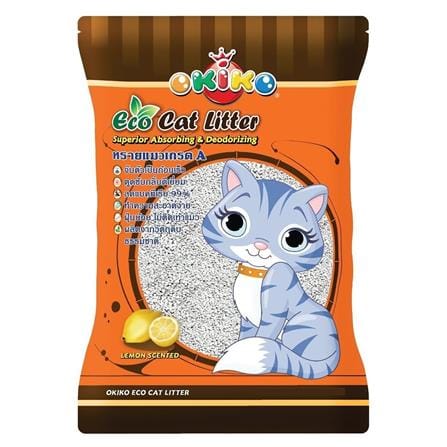 ทรายแมวภูเขาไฟ OKIKO ECO CAT LITTER กลิ่นเลมอน 10 ลิตร_0
