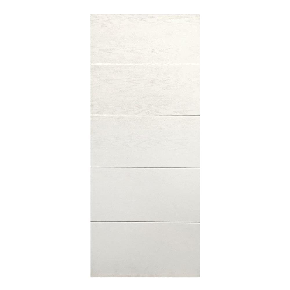 ประตูภายใน HDF W HTG 5 V1 ลายเสี้ยนไม้ 80X200 ซม. สีขาว ไม่เจาะลูกบิด